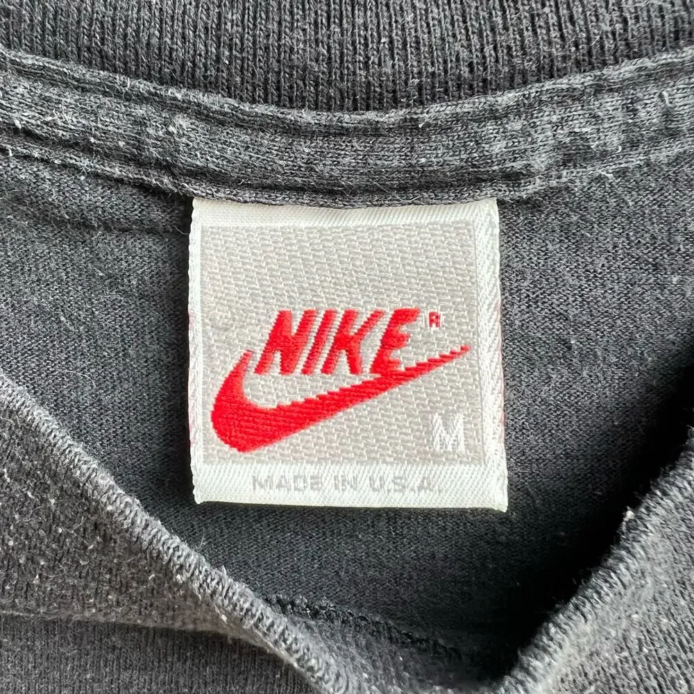 Vintage Nike Force Basketball Swoosh Single Stitch T Shirt Faded Black M USA - Picture 6 of 9